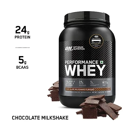 OPTIMUM NUTRITION Performance Whey Protein Powder Blend with Isolate, Chocolate, 1 kg