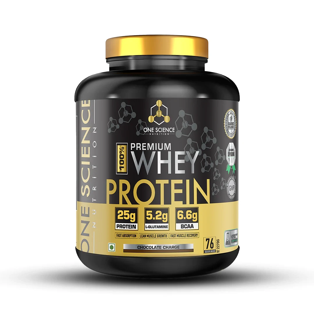 One Science Nutrition (OSN) Premium Whey Protein [Grass Fed Whey] - 25g Protein, 6.6g BCAA & 5.2 gms L-Glutamine | Refuels & Repairs Muscles - 5 lbs - Chocolate Charge