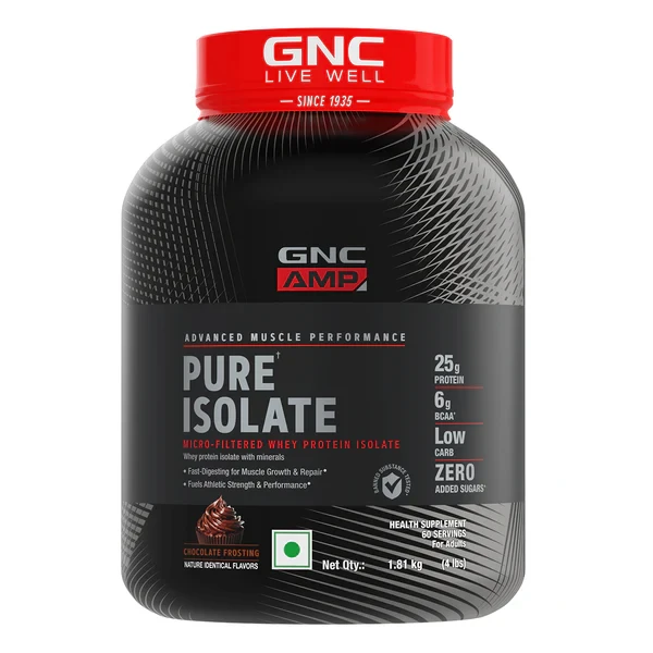 GNC AMP Pure Isolate - 25g Protein, 5g BCAA, Low Carb