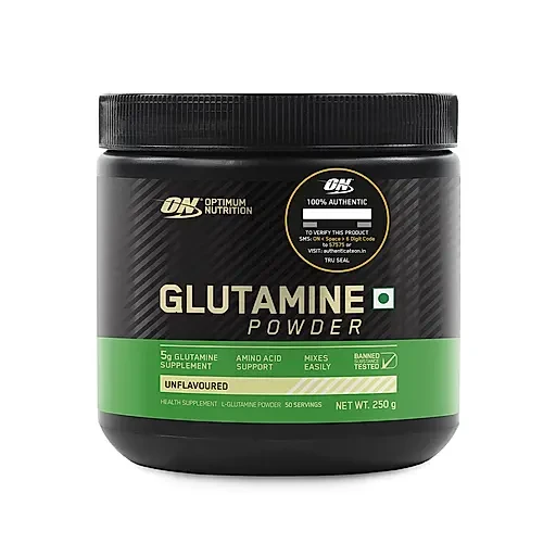 Optimum Nutrition L-Glutamine Powder, Amino Acid Support & Muscle Recovery, 5g Glutamine per serve, 250 Gram,Pack of 50 Serves