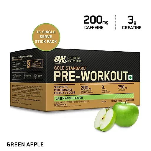 Optimum Nutrition (ON) Gold Standard Pre-Workout- 142.5g/15 single serve packs Power, Endurance & Performance