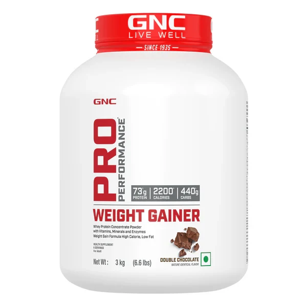 GNC Pro Performance Weight Gainer | Healthy Body Gains | Reduces Muscle Breakdown | Increases Energy & Endurance | 73g Protein | 440g Carbs | 2200 Cal | Double Chocolate